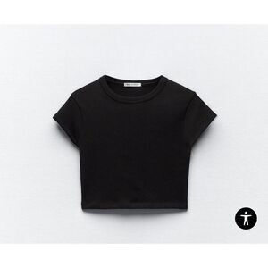 Zara Cropped top Black size Small